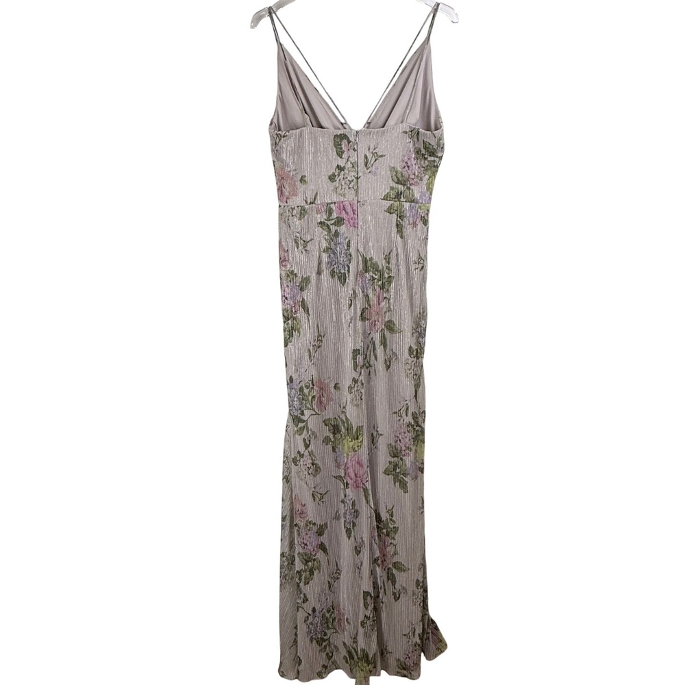 Adrianna Papell Metallic Floral Maxi Dress Shimmer Gown WOMEN 8 LIGHTWEIGHT MESH - Picture 7 of 16